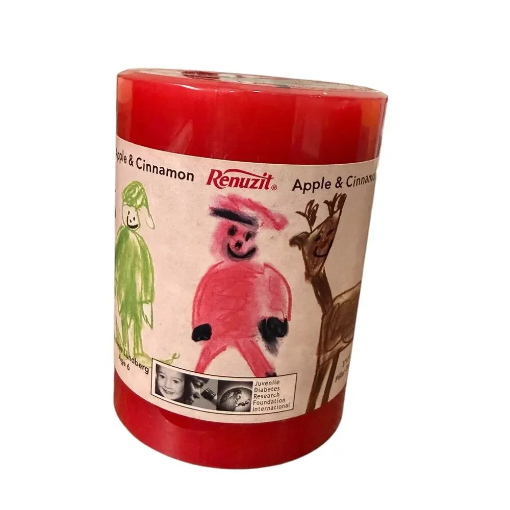 Renuzit Longlast AromaSense 3 Pillar Candles‎ Apple Cinnamon Gingerbread Vanilla